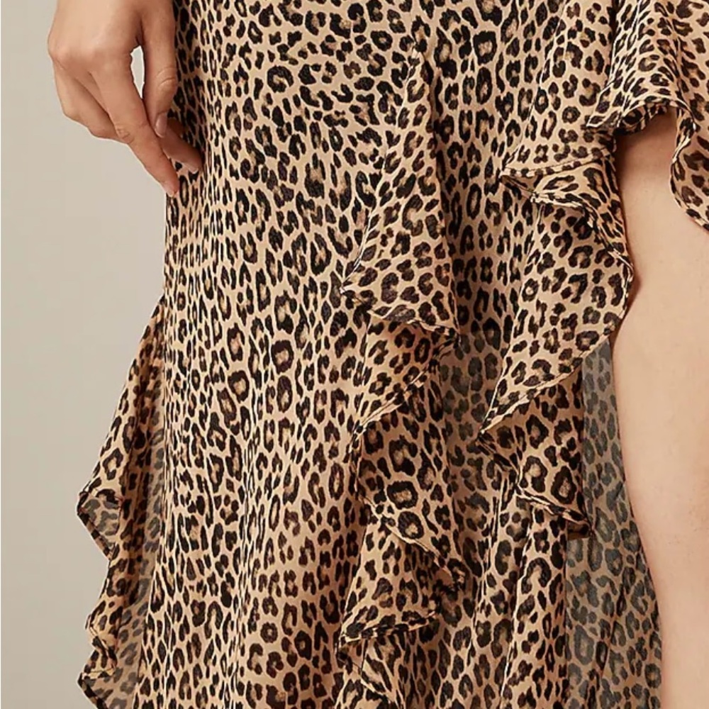 Leopard Print Ruffle Skirt